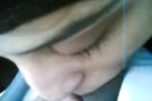 Hete tieten leuke vrouw het doen van een blowjob voor de camera